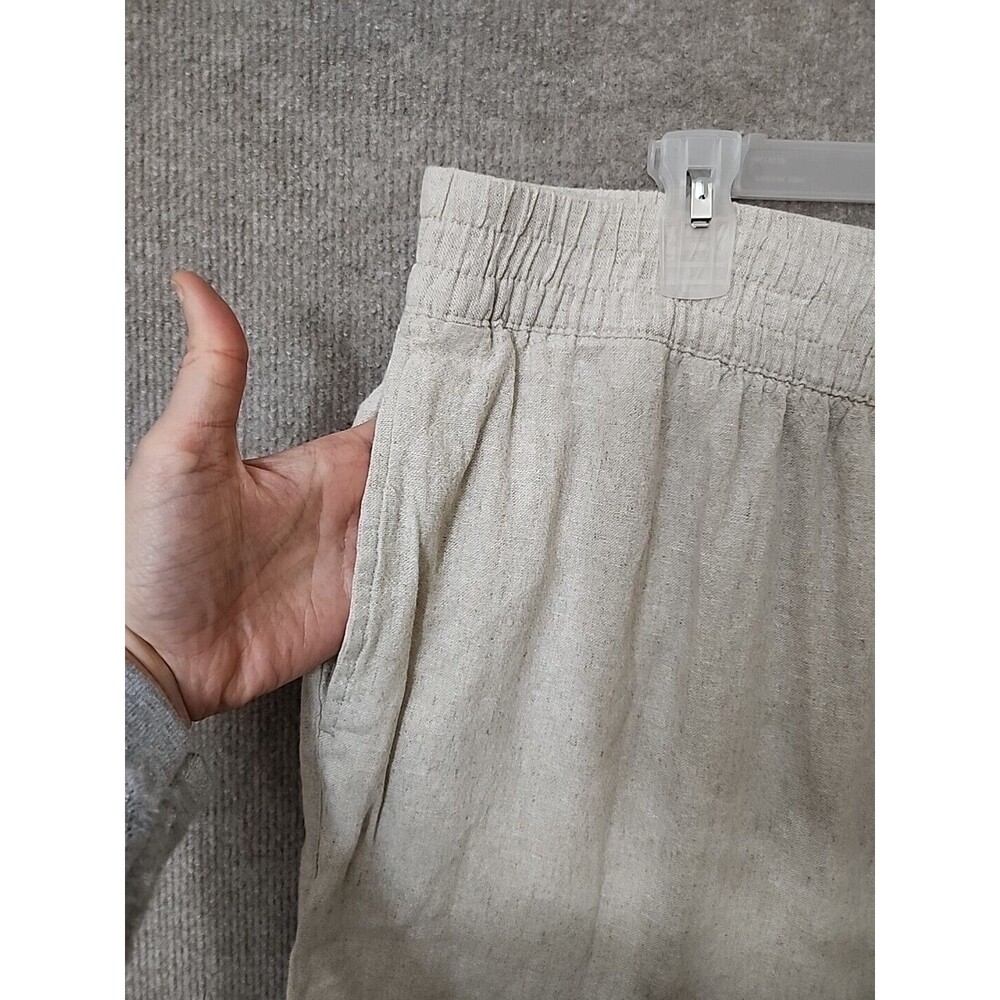 Old Navy Linen-Blend Wide-Leg Pants Womens 2X Natural Elastic Waist Beach NEW - Picture 5 of 11